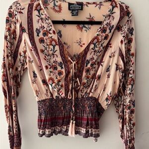 Pink/light pink floral design shirt